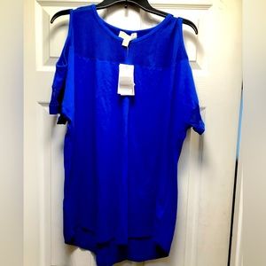 NWTS MK sexy cold shoulder tee shirt Royal blue size 1X